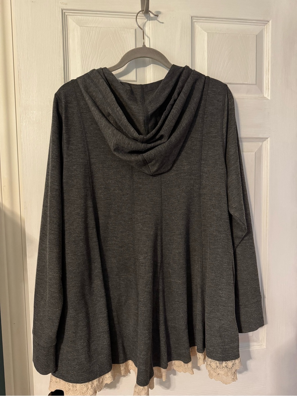 LOGO Lounge Charcoal Zip Hoodie with Lace Trim - Picture 2 of 2